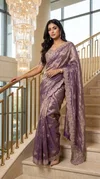 Tew Soft Fandy Satin With Embroidery Work Saree Collections